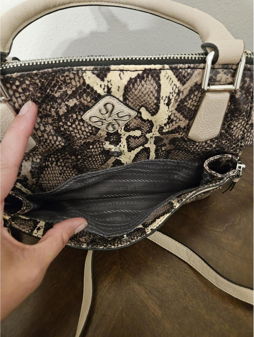 Vera Wang snake skin style satchel - Picture 5 of 9